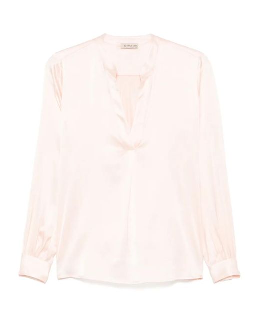 Blanca Vita Pink Bluse Aus Satin