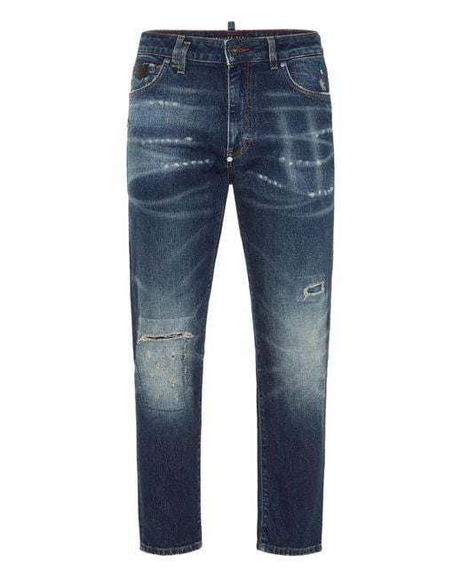 Philipp Plein Blue Straight-Leg Jeans for men