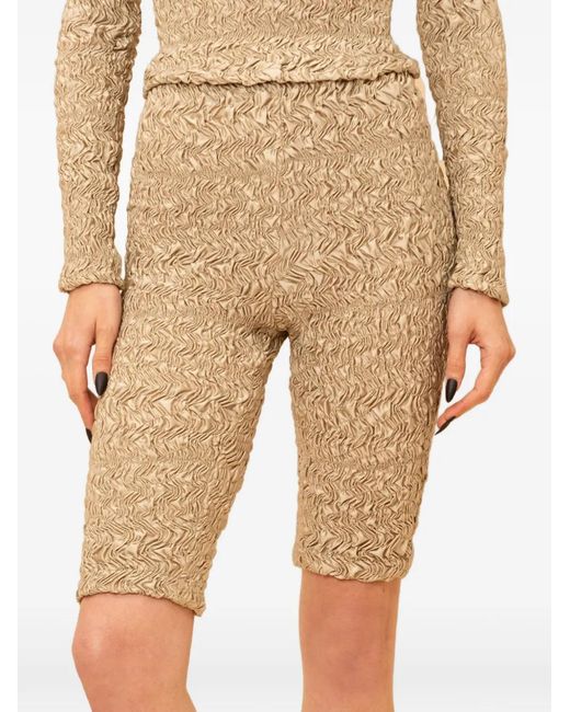 Contessa Mills Natural Blair Crinkled-Effect Shorts