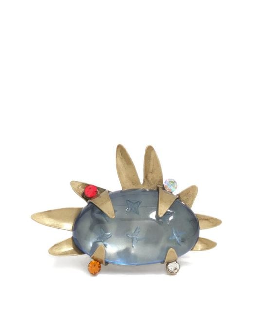 Bimba Y Lola Blue Star-Engraved Crystal-Embellished Ring