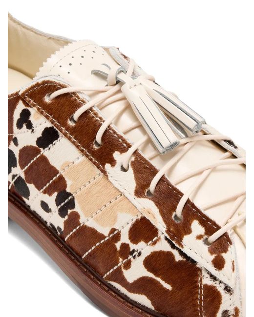 Adidas Brown X Clot By Edison Chen Superstar Cow-Print Sneakers