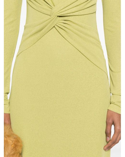 Nanushka Yellow Maxikleid Mit Twist-Detail