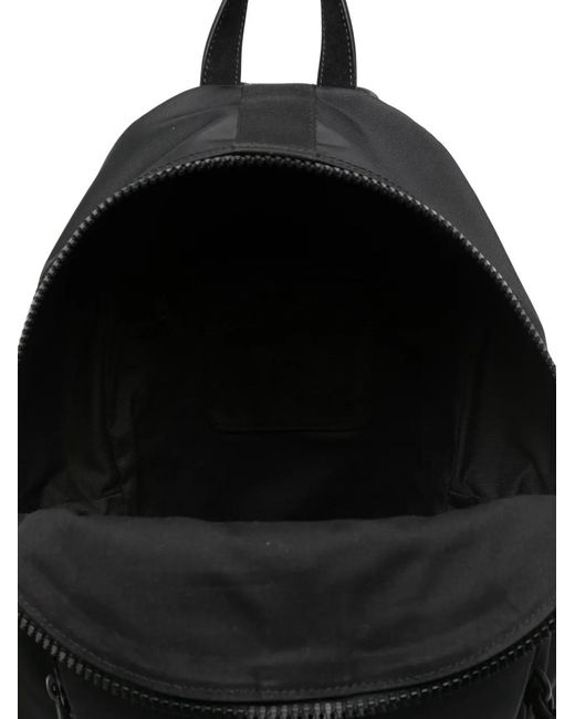 Moschino Black Logo-Plaque Zip-Fastening Backpack for men