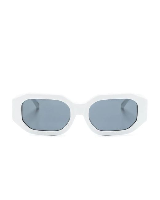 The Attico Blue Blake Rectangle-Frame Sunglasses