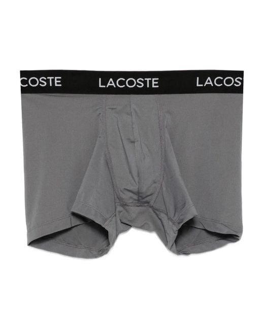 Lacoste Black Logo-Waistband Boxer Briefs (Set Of Three) for men