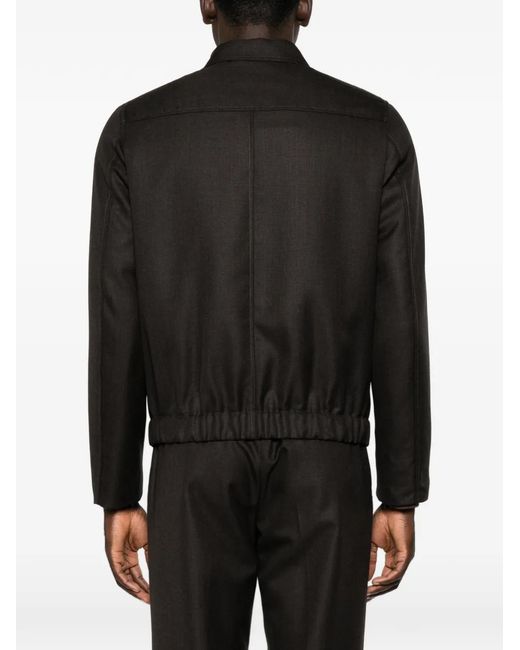 Montedoro Black Zip-Up Jacket for men