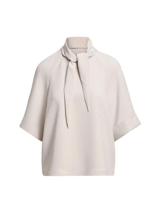 Essentiel Antwerp Natural Tie-Neck Raglan-Sleeve Blouse