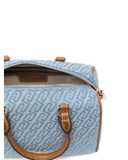 Liu Jo Blue Logo Pattern Handle Shoulder Bag