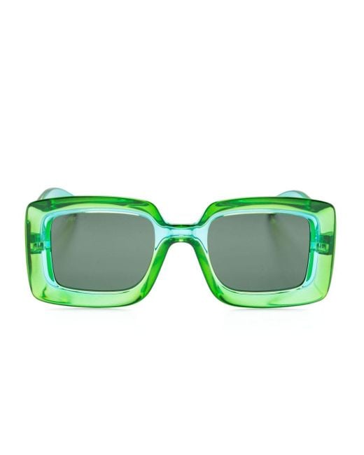 Gucci Green Square-Frame Sunglasses