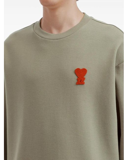 Izzue Green Heart-Patch Sweater for men
