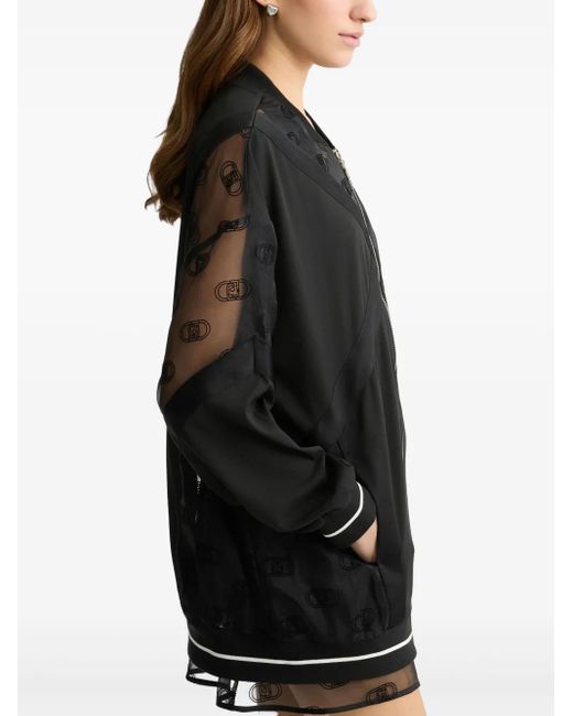 Chaqueta bómber con monograma Liu Jo de color Black