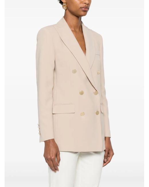 Blanca Vita Natural Double-Breasted Blazer