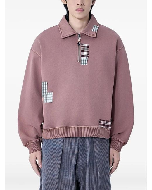 STORY mfg. Purple Sweat À Design Patchwork for men