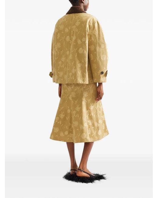 Erdem Natural Poppy Jacquard Oversized Jacket