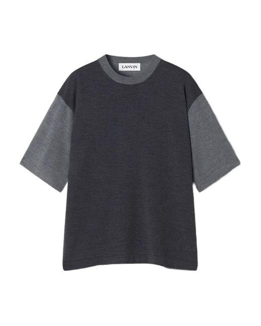 Lanvin Blue Crew-Neck T-Shirt for men