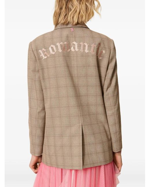 Twinset Natural X Myfo Checked Blazer