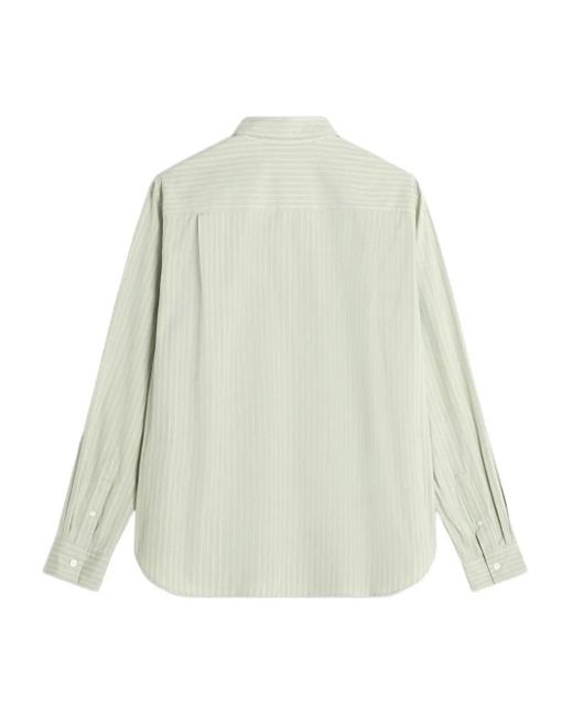 Maison Kitsuné White Striped-Pattern Shirt for men