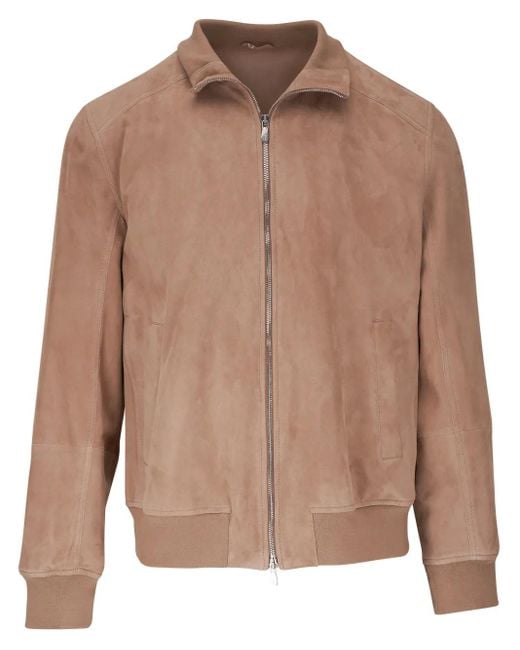 Brunello Cucinelli Bomberjacke Aus Wildleder in Brown für Herren