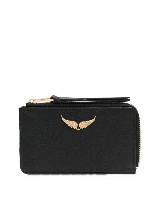Zadig & Voltaire Black Zv Zipped Card Holder