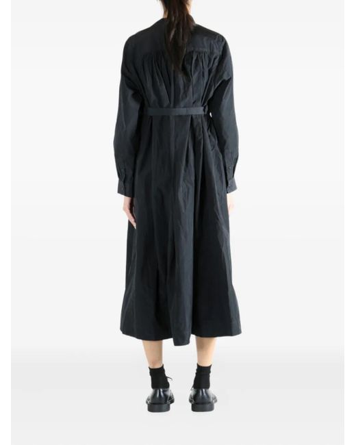 Casey Casey Taffeta Colette Wrap-effect Gathered Midi Dress Black