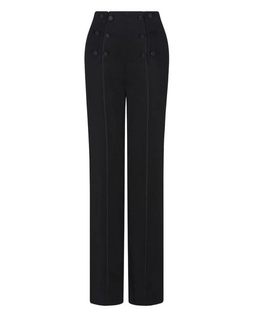 Giorgio Armani Black Button-Appliqué Trousers