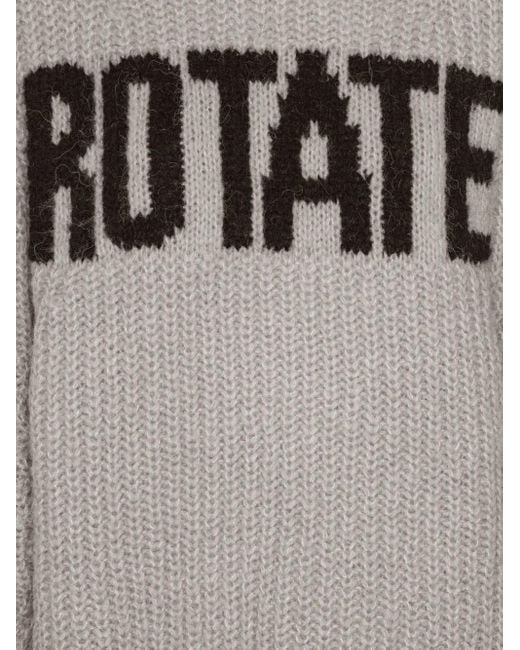ROTATE BIRGER CHRISTENSEN Gray Gerippter Strickpullover Mit Logo