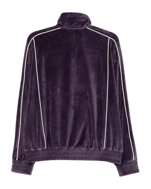 Lacoste Purple Zip-Up Velour Jacket