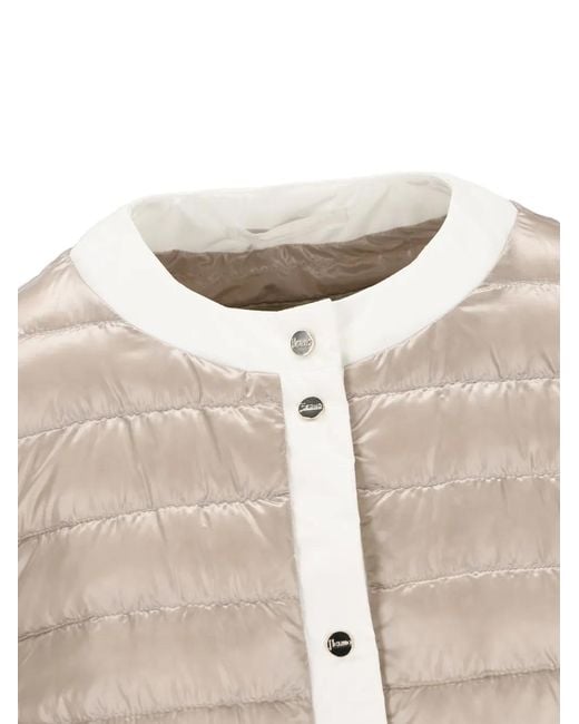 Chaqueta Acolchada Con Botones Herno de color Natural