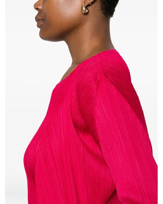 Cardigan Con Pieghe di Pleats Please Issey Miyake in Pink