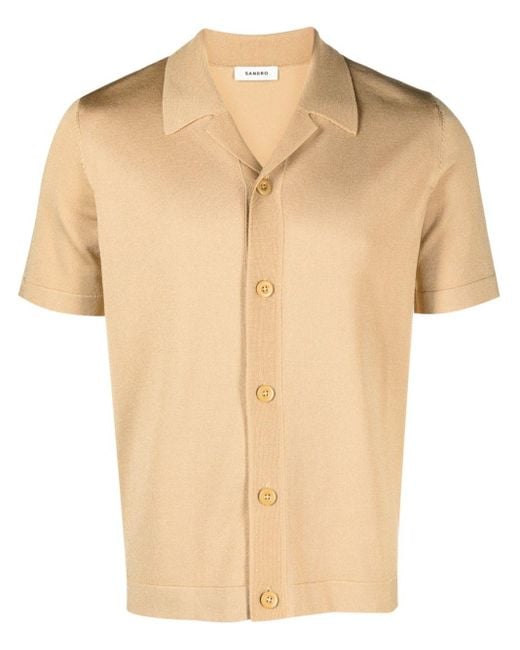 Sandro Natural Notched-collar Button-up Shirt for men