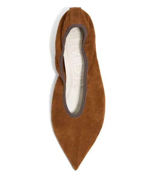 Bimba Y Lola Brown Suede Pointed-Toe Pumps