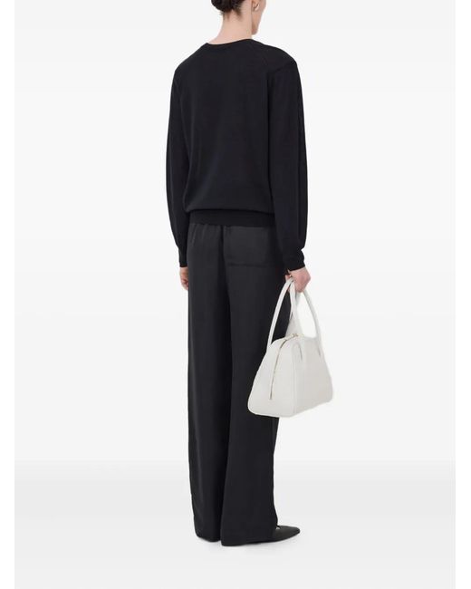 Loulou de Saison Black Julio V-Neck Cashmere Sweater
