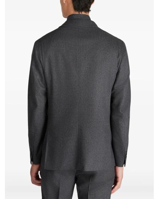 Incotex Gray Removable-Panel Flannel Jacket for men