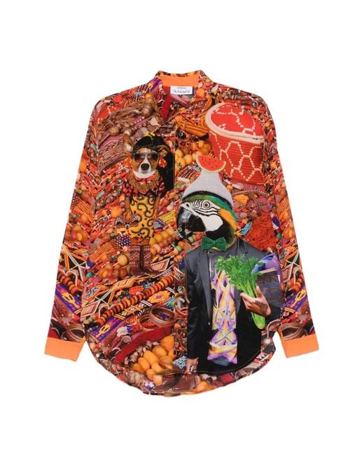 The Artistylist Red Jewelery Graphic-Print Long-Sleeve Shirt