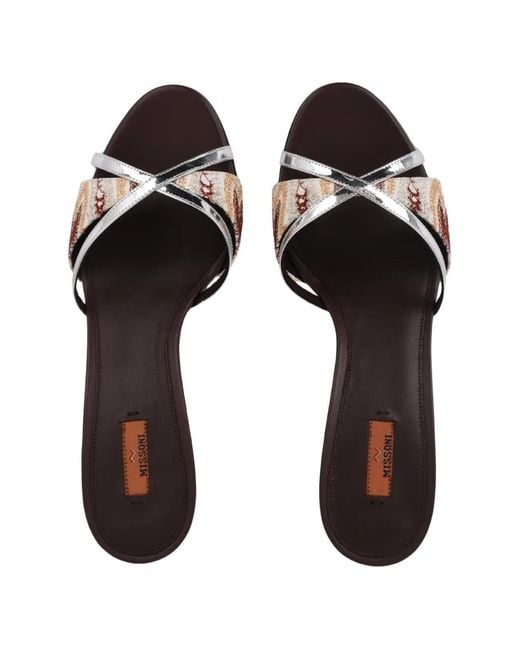 Missoni Natural Kate Raschel-Arabesque Strappy Sandals