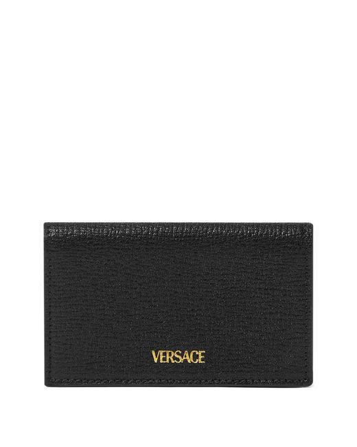 Versace Black Logo-Plaque Wallet for men
