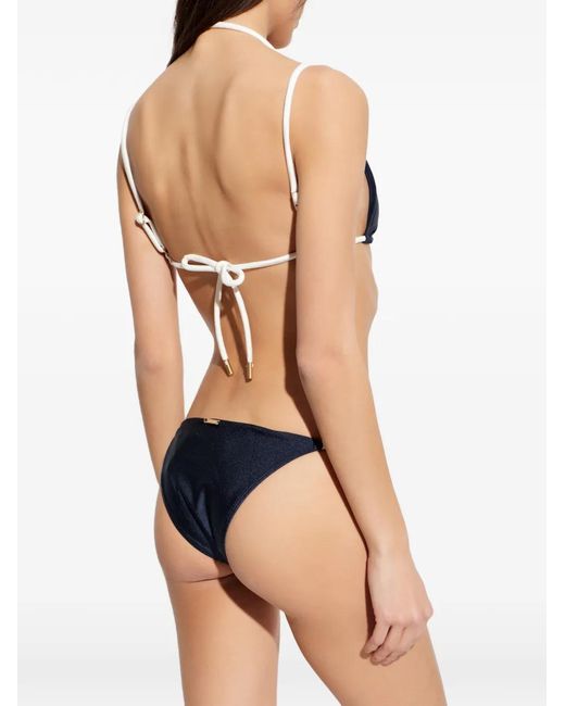 Cult Gaia Blue Triangle Tie Bikini