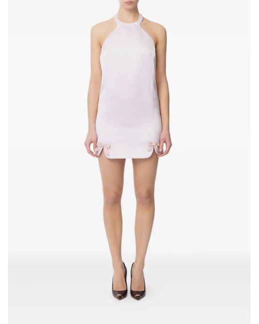 Elisabetta Franchi Bow-Detail Halterneck Dress in Purple | Lyst Elisabetta Franchi Bow-Detail Halterneck Dress in Purple | Lyst