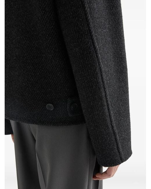 Jil Sander Black Textured Wool Jacket for men