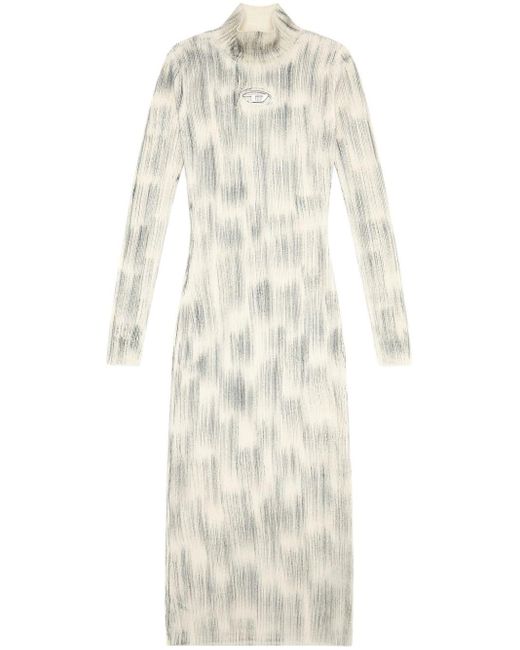 DIESEL White M-zary-c Ribbed-knit Dress