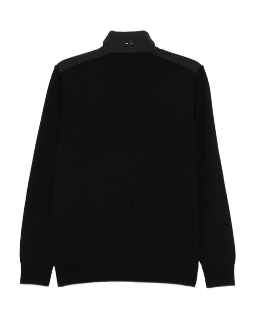 Paul & Shark Black High-Neck Wool Half-Zip Sweater for men