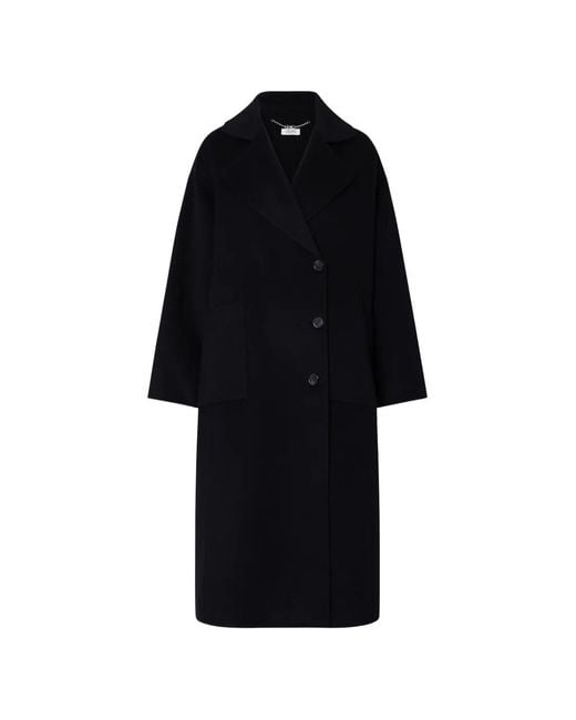 Liu Jo Black Long Oversized Wool Coat