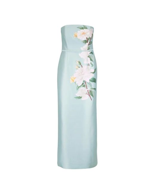 Sachin & Babi Blue Bead-Embellished Floral-Print Maxi Dress