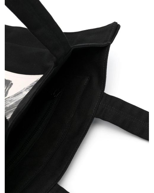 Y-3 Black Floral-print Tote Bag for men