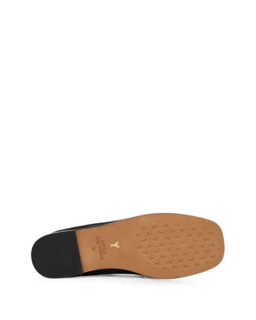 Patrizia Pepe Black Square-Toe Loafers