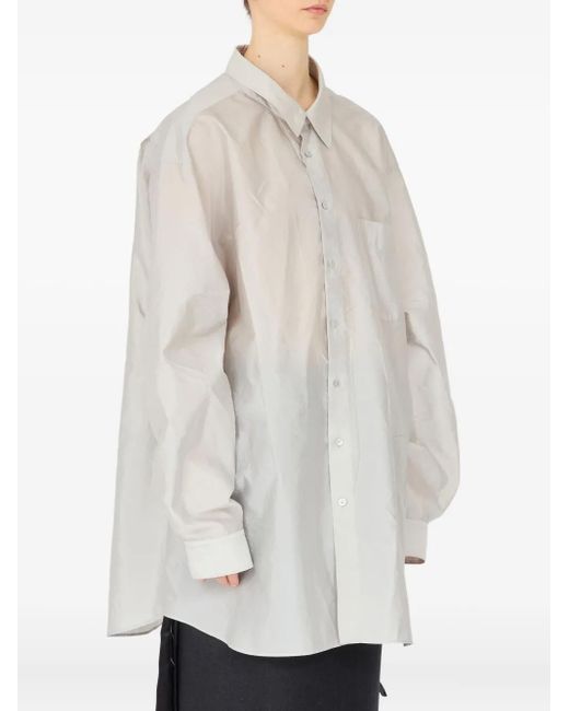 Maison Margiela T-Shirt Met Lange Mouwen En Zak in het White