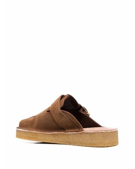 Clarks Brown Slip-On Suede Mules