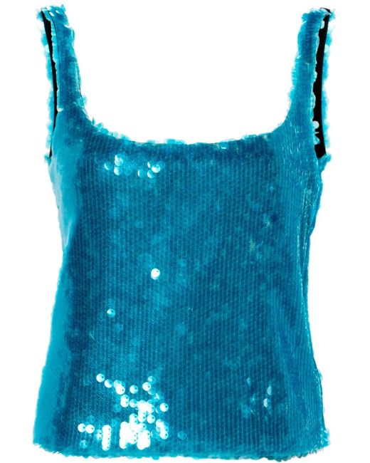 16Arlington Blue Hornet Sequinned Tank Top - Women's - Cotton/polyester
