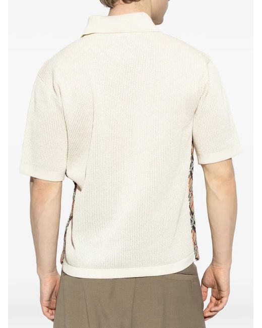 Burberry White Button-Fastening Polo Shirt for men