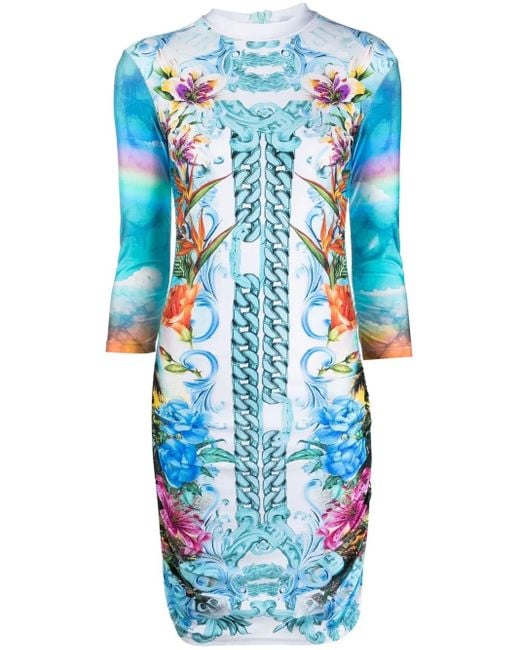 Philipp Plein Blue Mini Dress